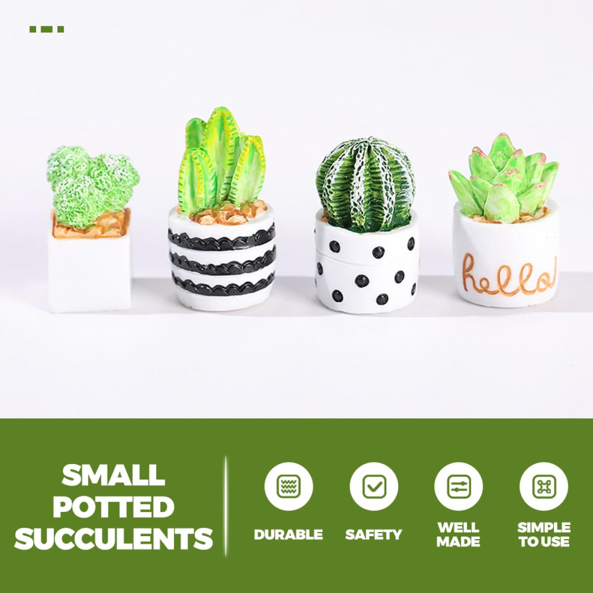 Amazon｜CVUTOVO 人工ミニチュアサボテン鉢植え4点セット 生き生きと