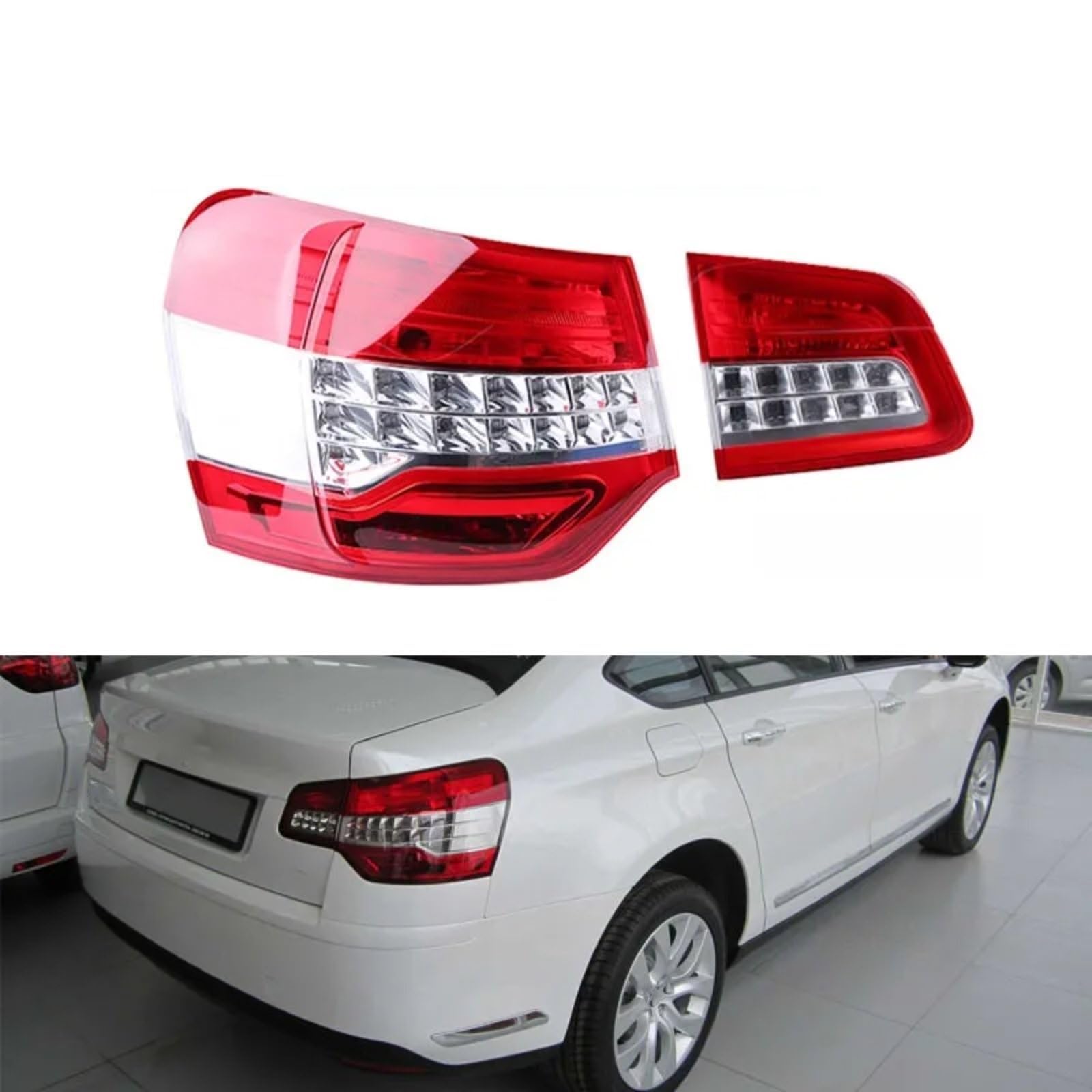 Tylne światła kompatybilne z Citroen C5 Sedan 2008, 2009, 2010, 2011, 2012, tylna lampa sygnalizacyjna, obudowa tylnego światła, kierunkowskaz bez żarówki, zewnętrzne prawe
