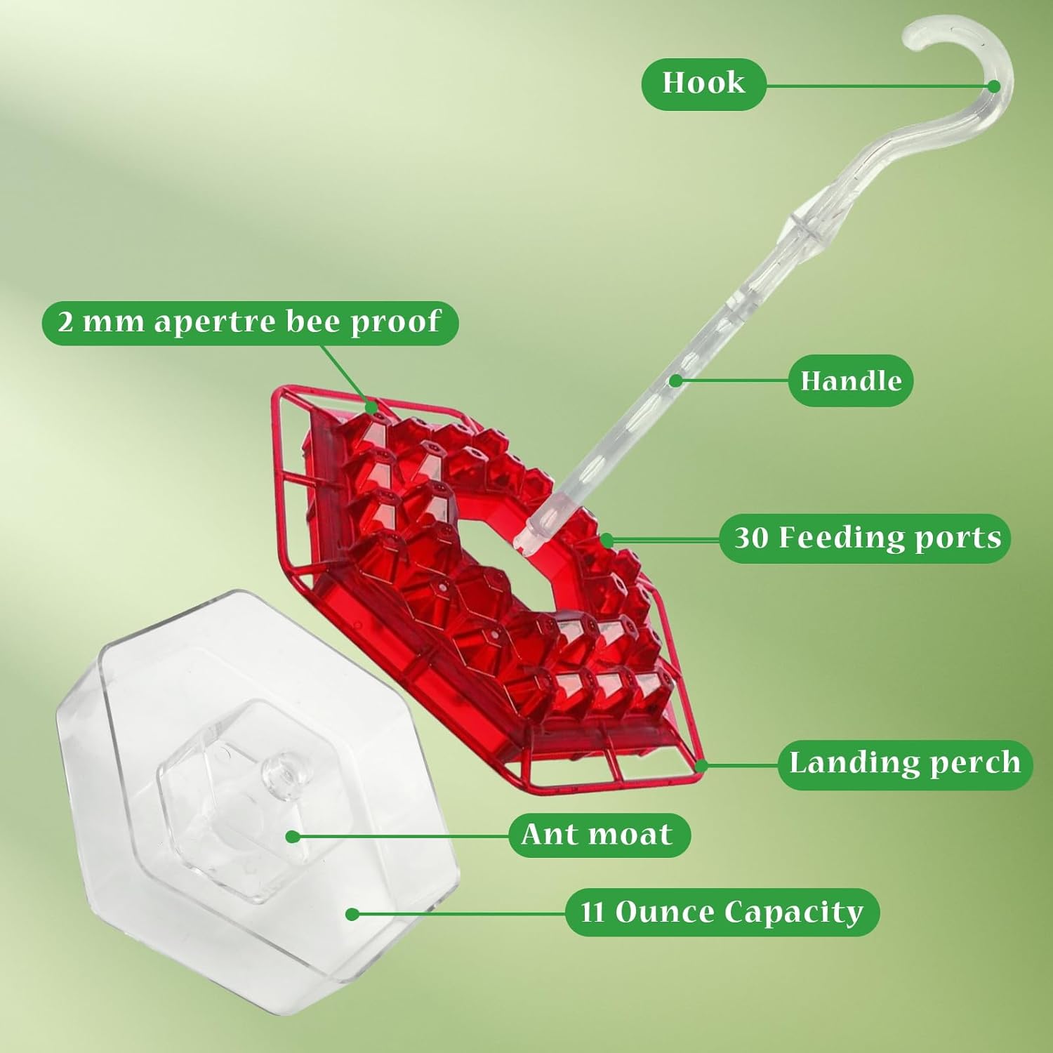 2025 Hummingbird Feeders for Outdoors - Hummingbird Feeder 30 Feeding Port Bird Easy Filling/Cleaning 11 Ounce Humming Bird Feeders with Perch for Backyard Window Decoration