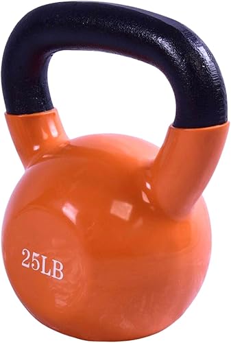 Vinyl Coated Kettlebell - Choose 20, 25, 30, 35, 40, 45 Lbs - Durable, Non-Slip Grip for Home Gym, CrossFit, Strength Training