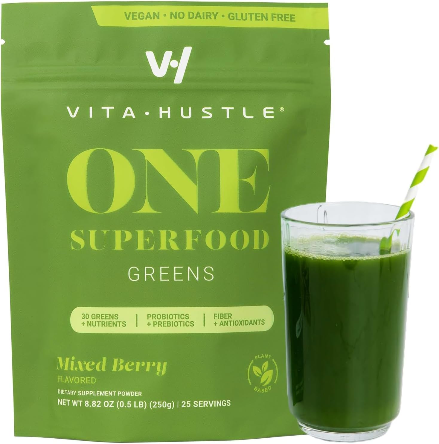 VitaHustle ONE Superfood Super Greens Powder by Kevin Hart