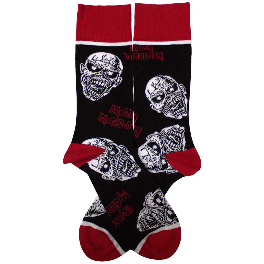 Iron Maiden Men's Black Eddie Skulls Wo Ankle Socks One Size