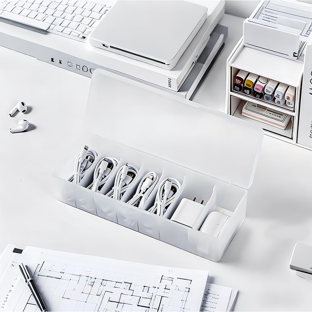 Caja Cartas con 7 Divisiones, Deck Box con Tapa a Presión, 27,8 x 9,9 x 7,8 cm Caja de Tarjetas de Visita, Hasta 800 Fichas de Aprendizaje, Tarjetas de Visita o Postales