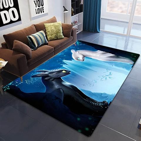 SHENGMEI Alfombra De La Habitación, Impresión 3D Dragón Occidental Anime Moda Alfombra Sala De Estar Dormitorio Alfombra Antideslizante Fotografía Prop Alfombra Cover