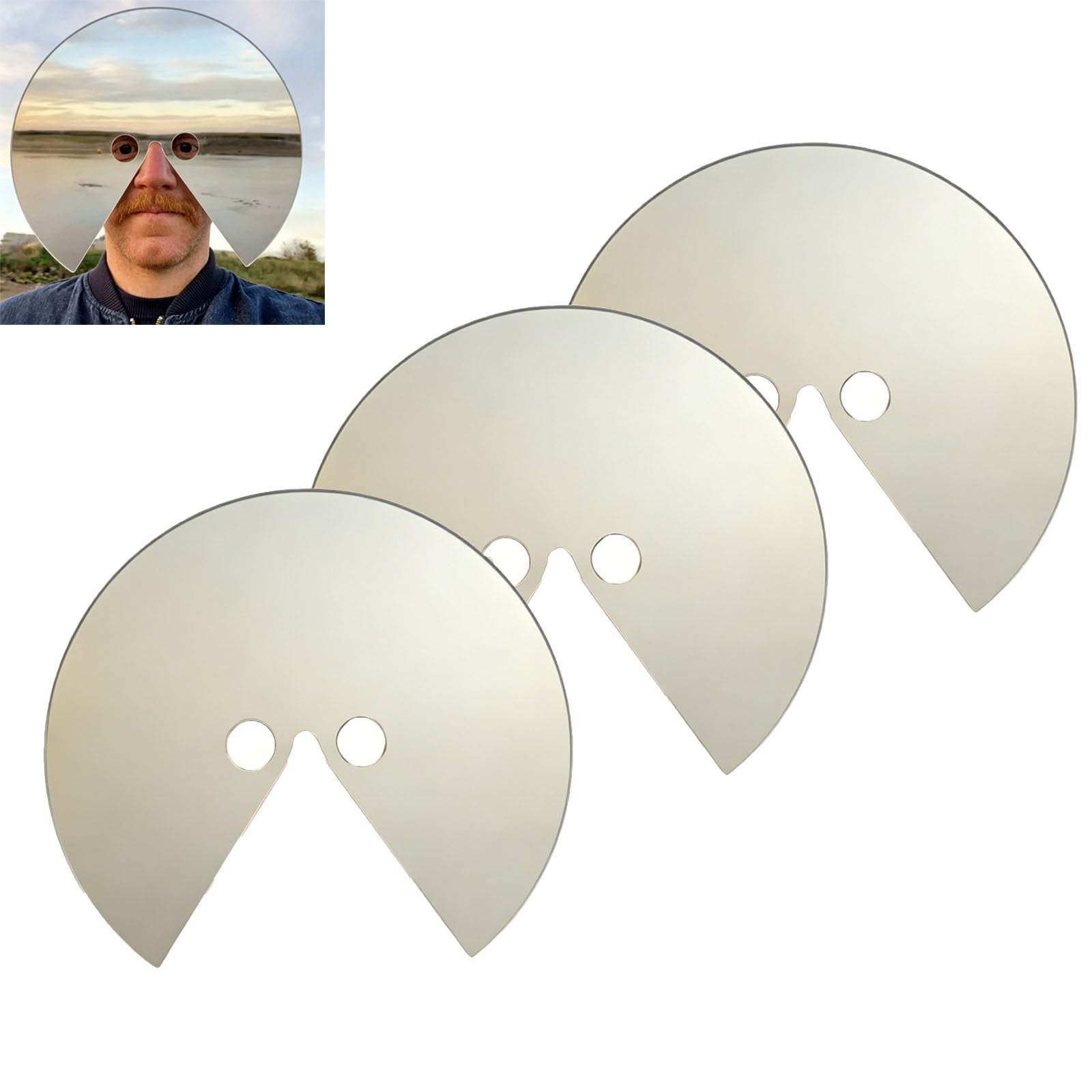 Mirror Mask - What I’m Looking At: Head Mounted Mirror, Head Mounted Reflective Face Accessory for Artistic Viewpoint Photography, Ultimate Anti Selfie Photography Tool (3Pcs)