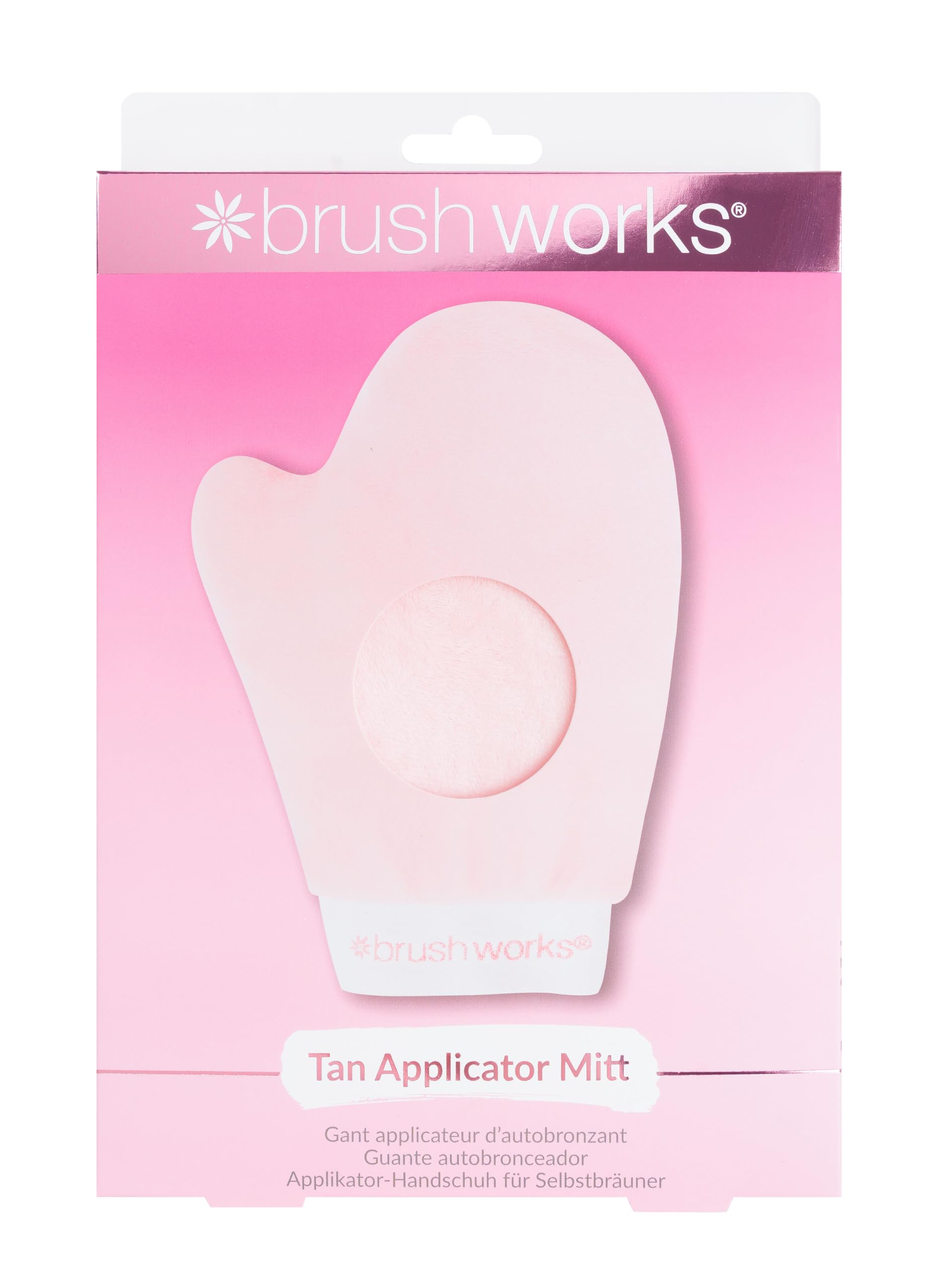 Brushworks Tan Applicator Mitt – Ultra Soft, Velvety Self Tan Mitt for Flawless, Streak-Free Application | Reusable, Protective Lining, Vegan & Cruelty-Free