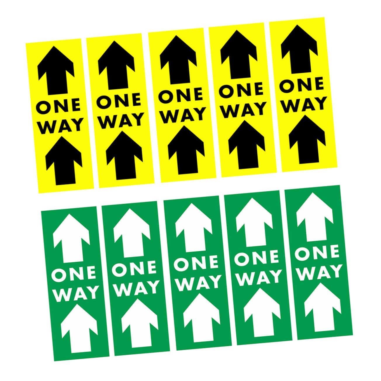 STOBAZA 10pcs Social Distance Floor Stickers Warning Decals with Directional Arrows Easy to Install Safety Signs for Supermarkets Stores and