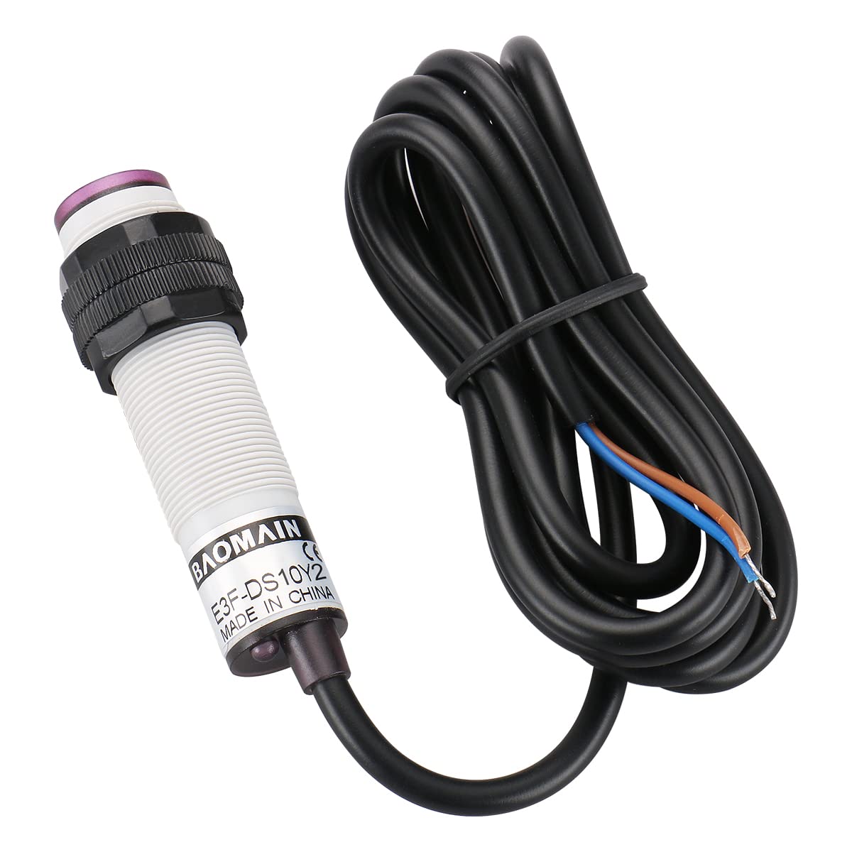 Baomain Photoelectric Sensor Switch E3F-DS10Y2 NC AC 90-250V 400mA 10cm Detection Infrared Ray CE