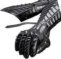 Vista 6 de Medieval Brass Gauntlets Medieval Templar Steel Functional Gauntlets for Combat