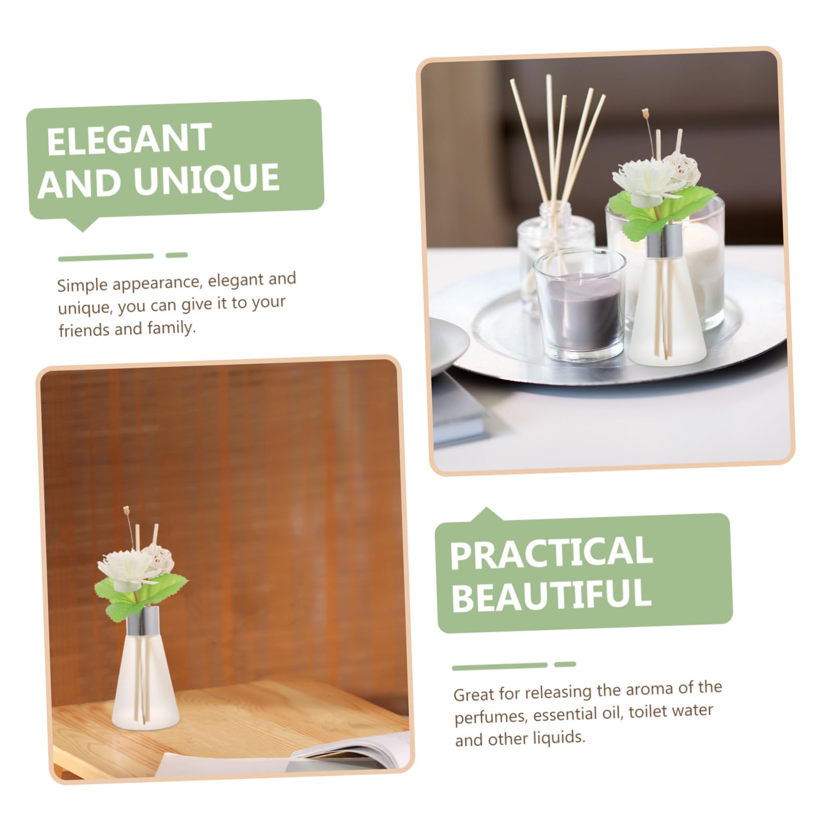 Cabilock Duftdiffusor Glasflaschen für Trockenblumen Dekorativ und Praktisch für Wohnzimmer und Küche 3 Stück-Pack