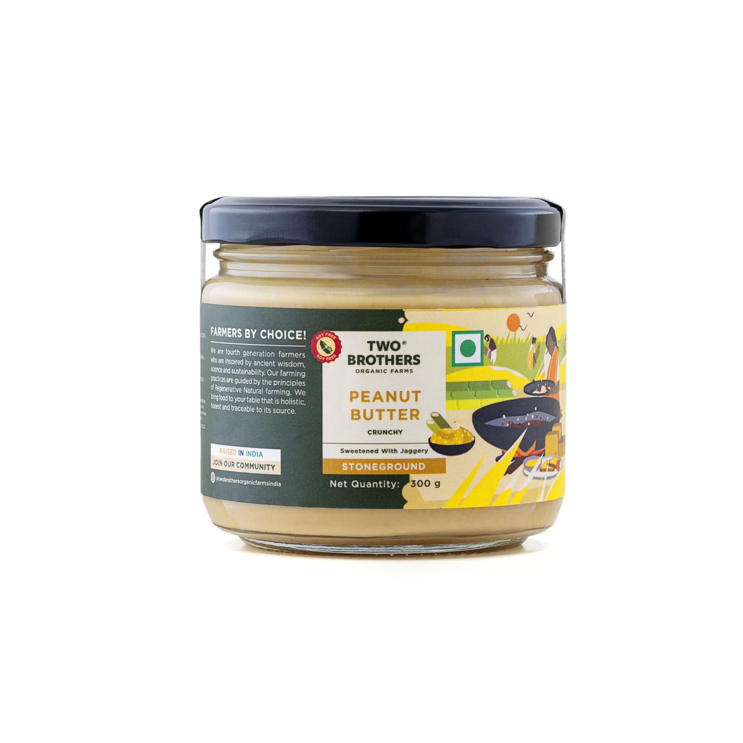 Two Brothers Organic Farms - Peanut Butter Crunchy (300g) | Sweetened with Jaggery | Nutrients & Minerals Rich | Good Source of Protein, Fiber, Vitamin E | Vegan Butter Made Using Only Peanuts (B08CDYT957) Amazon Price History, Amazon Price Tracker