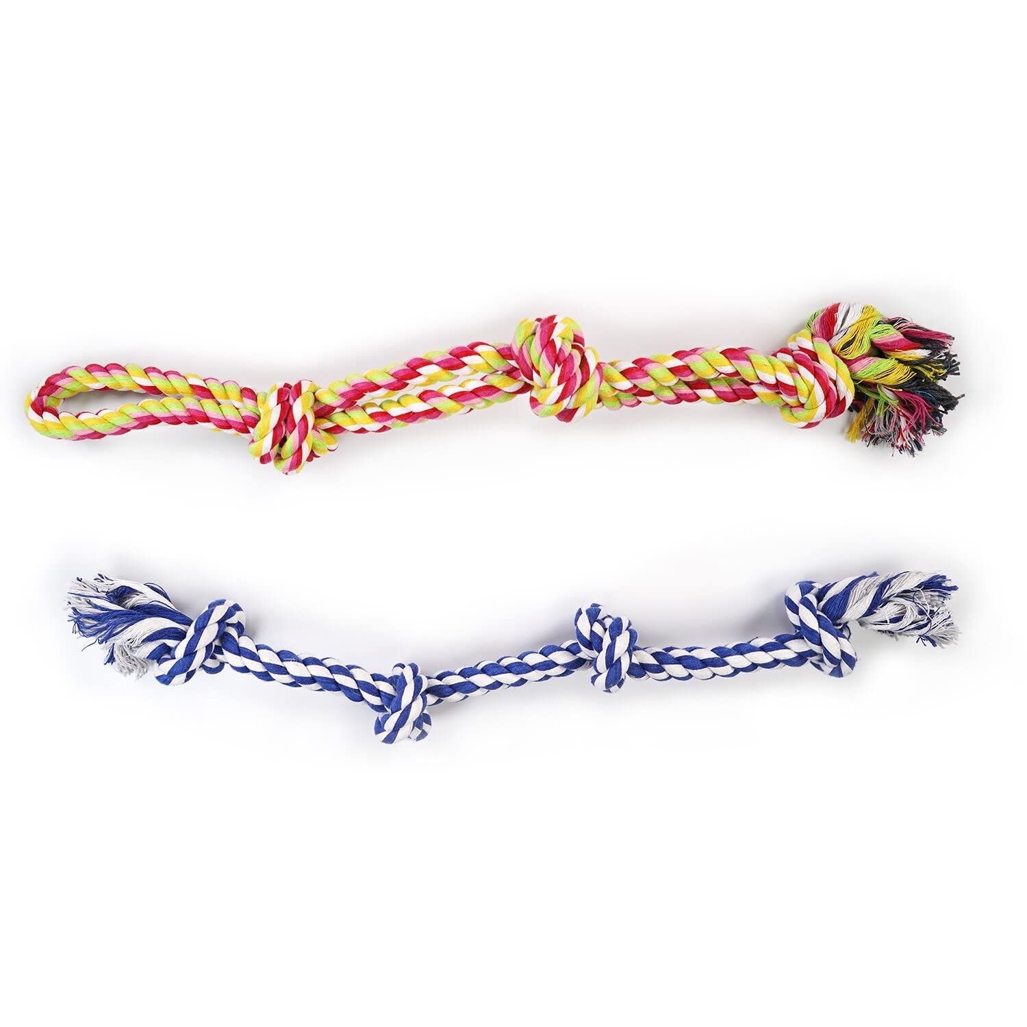 Juguete de Cuerda para Perros, 2 Juguetes de Cuerda para Perros prácticamente indestructibles para Perros pequeños y medianos, Juguete masticable para Que los Perros agresivos se Limpien los Dientes