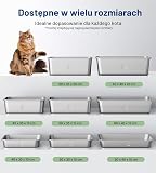 Duża Kuweta ze Stali Nierdzewnej dla Kota, Otwarta Kuweta XXL, Metalowa Kuwety dla Kotów Wszystkich Rozmiarów i Królików, z Powłoką Nieprzywierającą, Bezwonna i Łatwa do Czyszczenia, 70x50x15cm