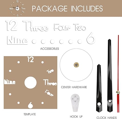 Miniatura 7 de JUPSK Reloj de pared de 15 pulgadas para decoración de sala de estar, sin marco, reloj de pared grande para dormitorio, sala de estar, cocina,