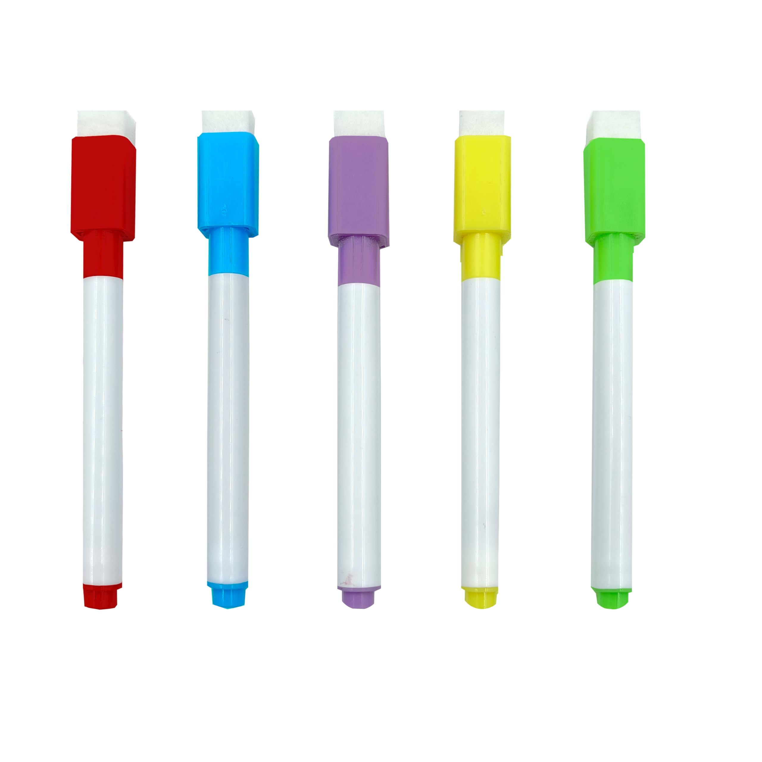 Eduway Dry Erase Whiteboard Marker Set of 5 With Eraser Cap |Refillable Black Color Marker Pens | Easily Erasable Ink | Perfect For Writing on White Board Premium Writing Supplies (Pack of 5) (Black)