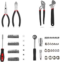 Vista 5 de TLGREEN Juego de herramientas de 95 piezas, kit de herramientas, juego de herramientas mecánicas, caja de herramientas portátil con llave ajustable