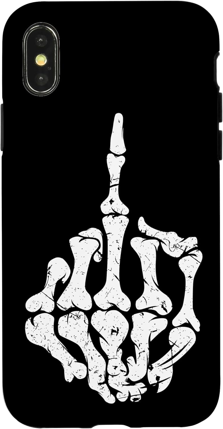 Offensive Biker Middle Finger Skull Case for iPhone 12 Pro Max