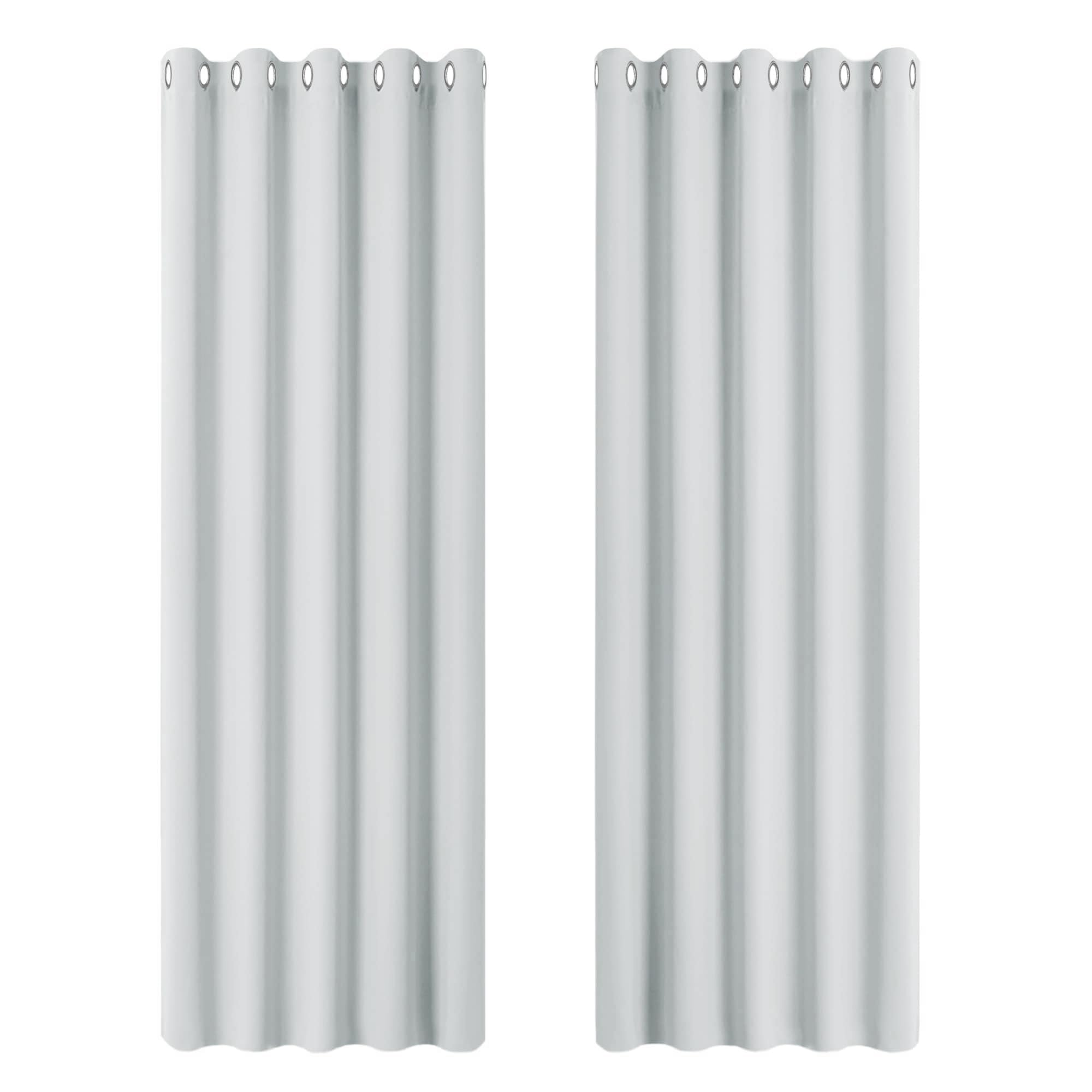 PONY DANCE - Tende oscuranti extra large, opache, 2 pezzi, altezza 228 cm x larghezza 167 cm, per soggiorno, termiche, con occhielli, termoisolanti, colore: grigio/bianco