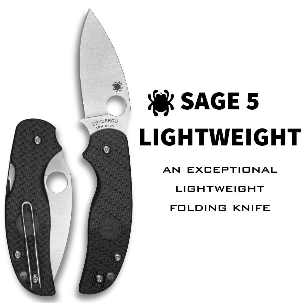 Amazon.com: Spyderco Sage 5 Folding Pocket Knife with 3