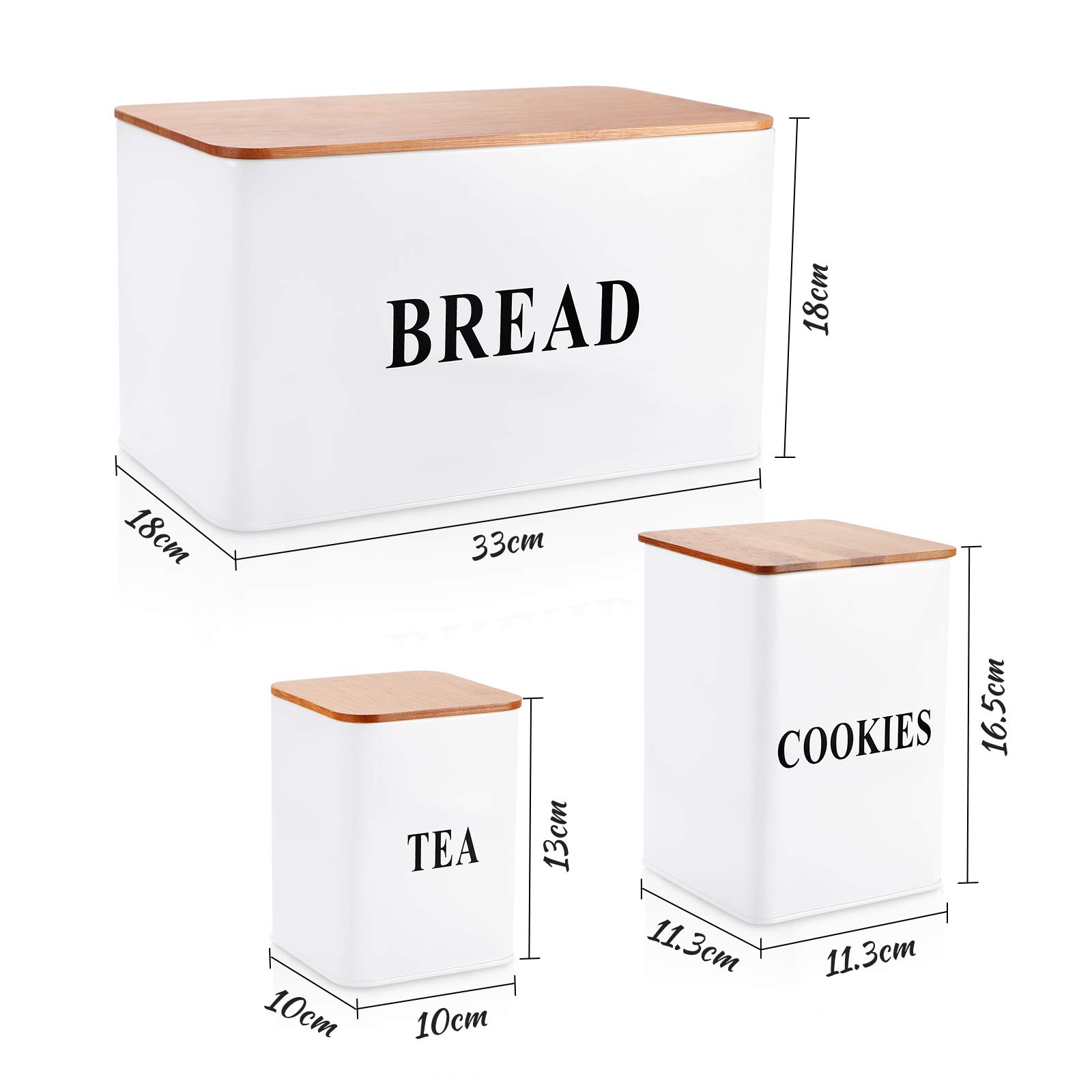 Buy Metal Bread Box Bin Storage Canister Tins, 4 Food Storage Container