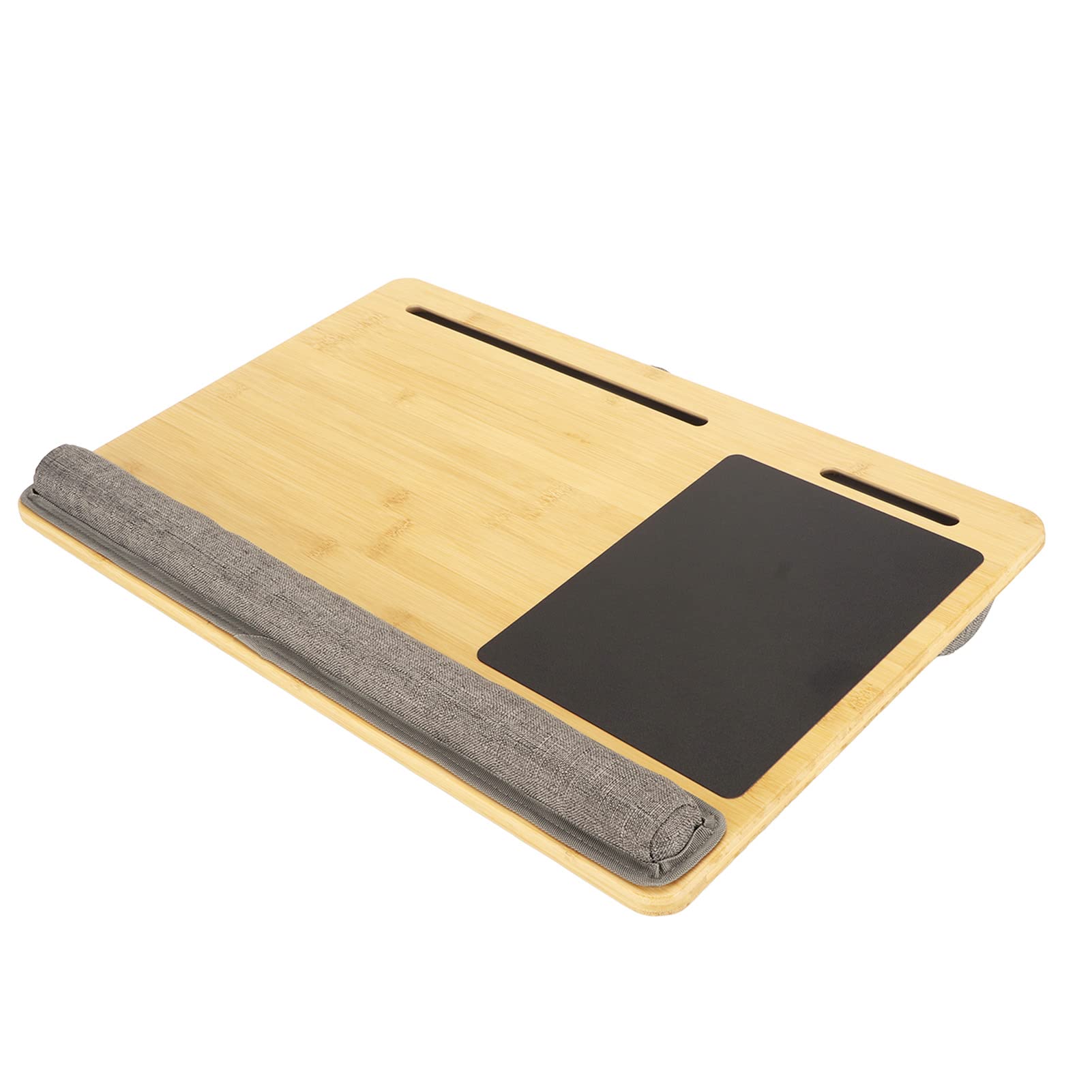Laptop Desk Built in Slot Mouse Pad and Wrist Pad, Fits Up to 18.5 Inch Laptop, Bamboo Top Lap Desk with Pillow Cushion for Working Writing Drawing