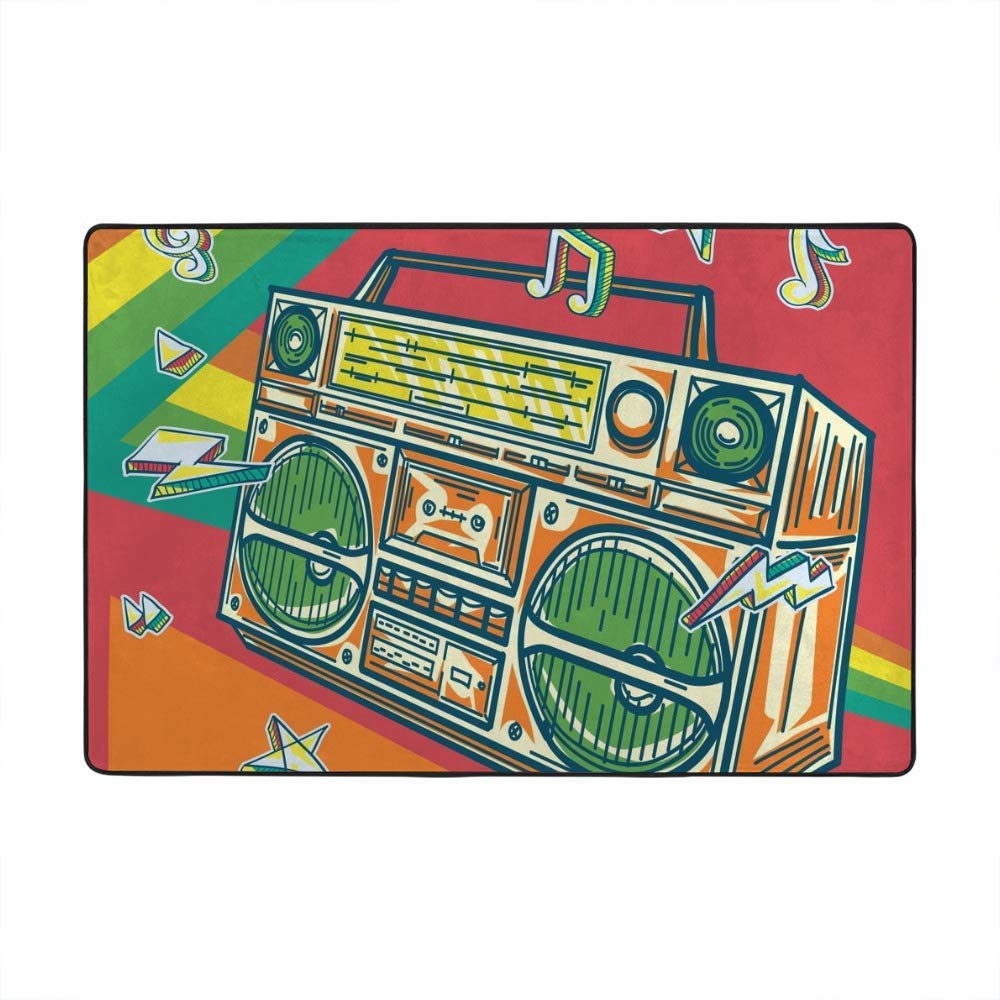 Tapis de surface funky en velours corail doux et antidérapant