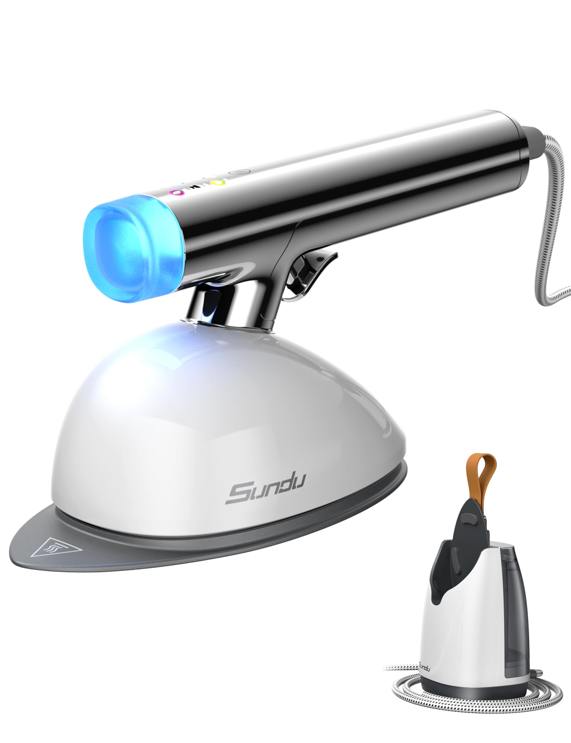 Sundu 1500W Steamer for Clothes, 2-in-1 Vertical & Flat Iron Clothes Steamer, 6 Professional Steam Modes, 800mL Tank, 30s Fast Heat-Up, Auto Shut-Off (10min), Portable Handle, Standing Design, White