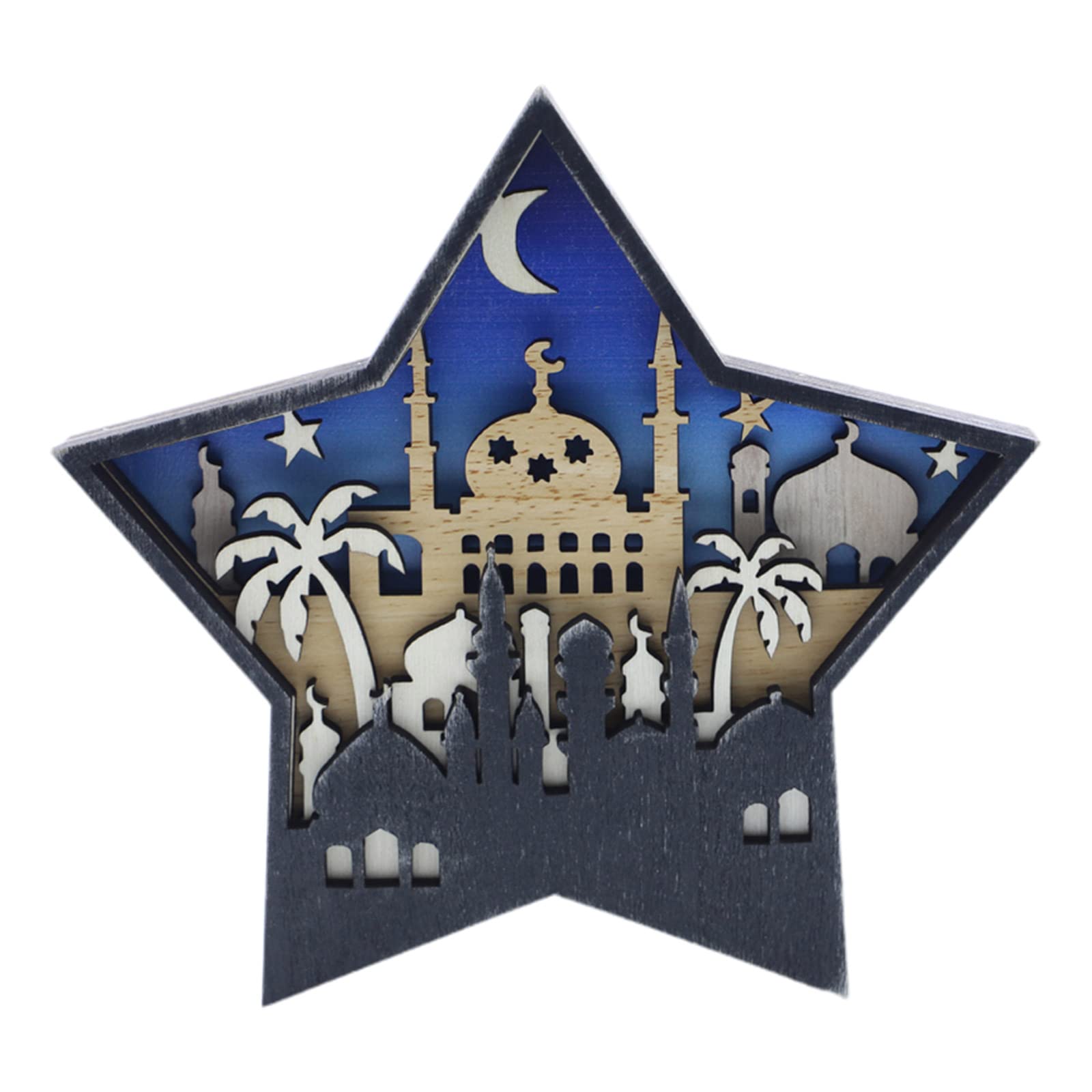 Buxuaaaa Jm00567 Creative Eid Mubaras Sign Star Table Decor Family Table Ornament Exquisite Design For Bookshelf Tabletop Decor Coffee