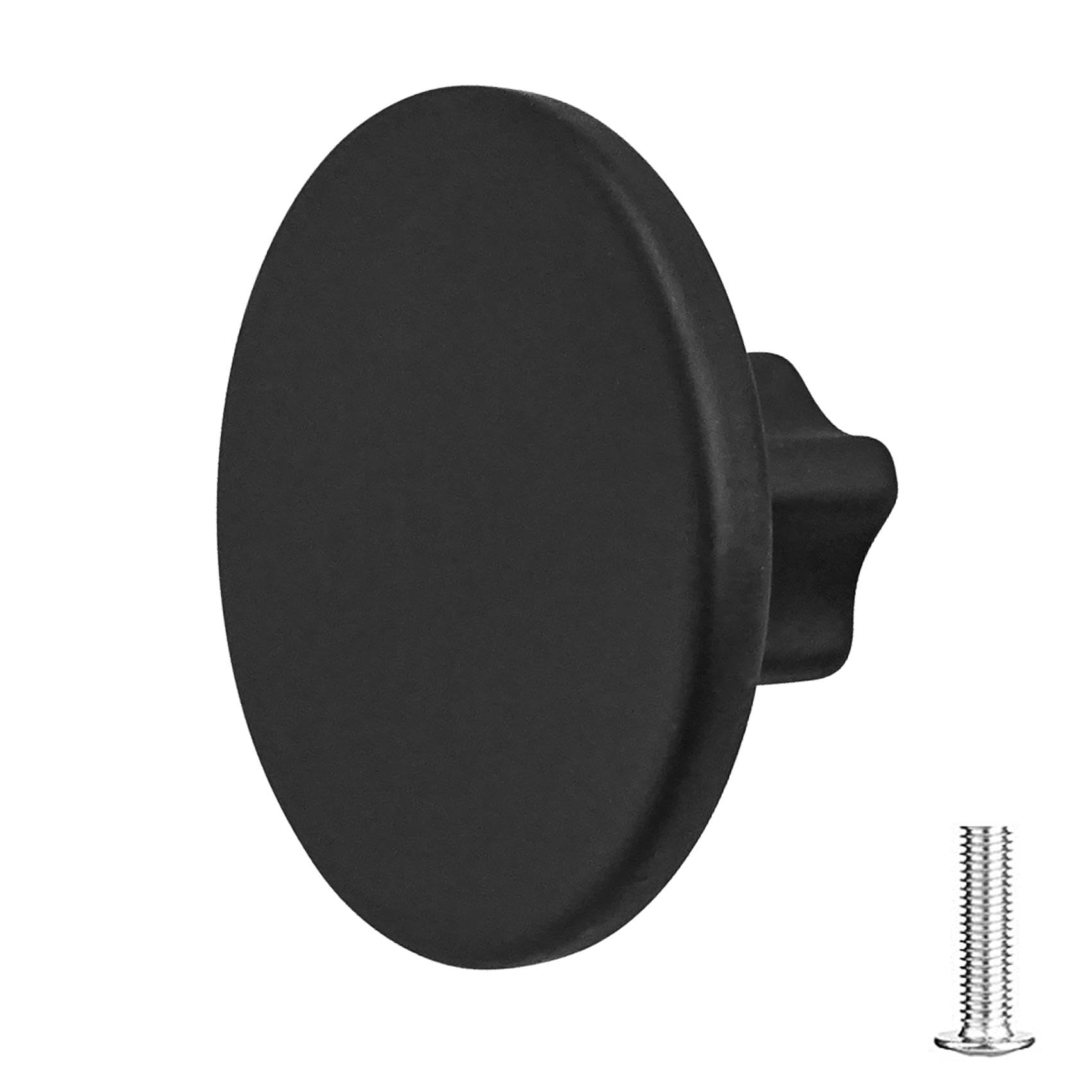 Decoranddecor Matt Black Vesta - 40Mm Round Kitchen Cabinet Furniture Knob Zinc Alloy (1 Pack, )
