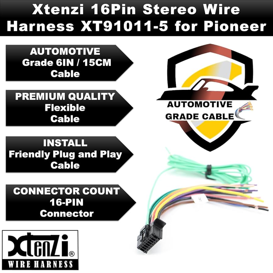 Amazon.com: Xtenzi 16Pin Car Radio Power Wire Harness