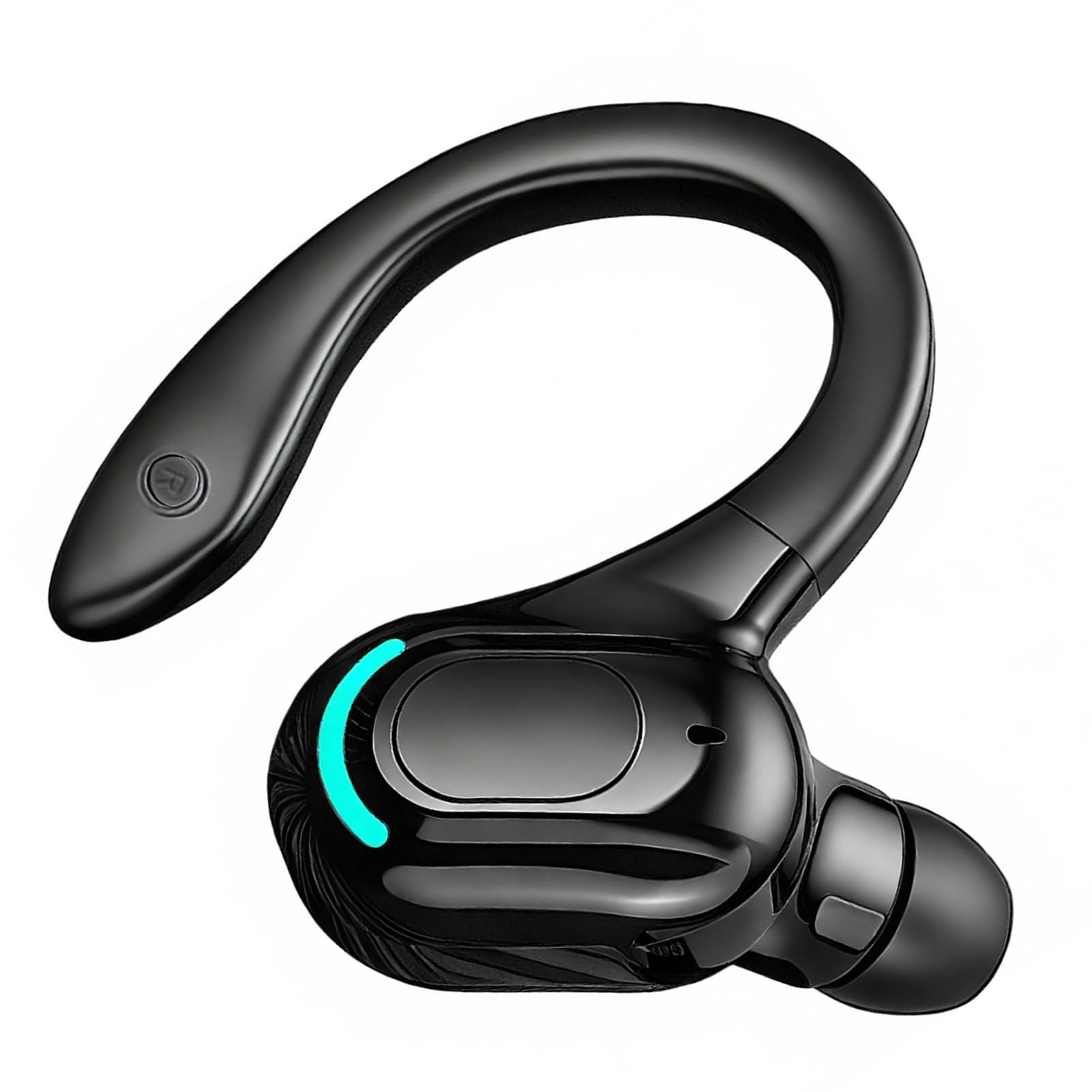 Auricolare mono Bluetooth wireless, durata della batteria di 20 ore, kit vivavoce V5.2 con microfono con cancellazione del rumore per Android, PC, ufficio, sport, auricolare rotante a 360°