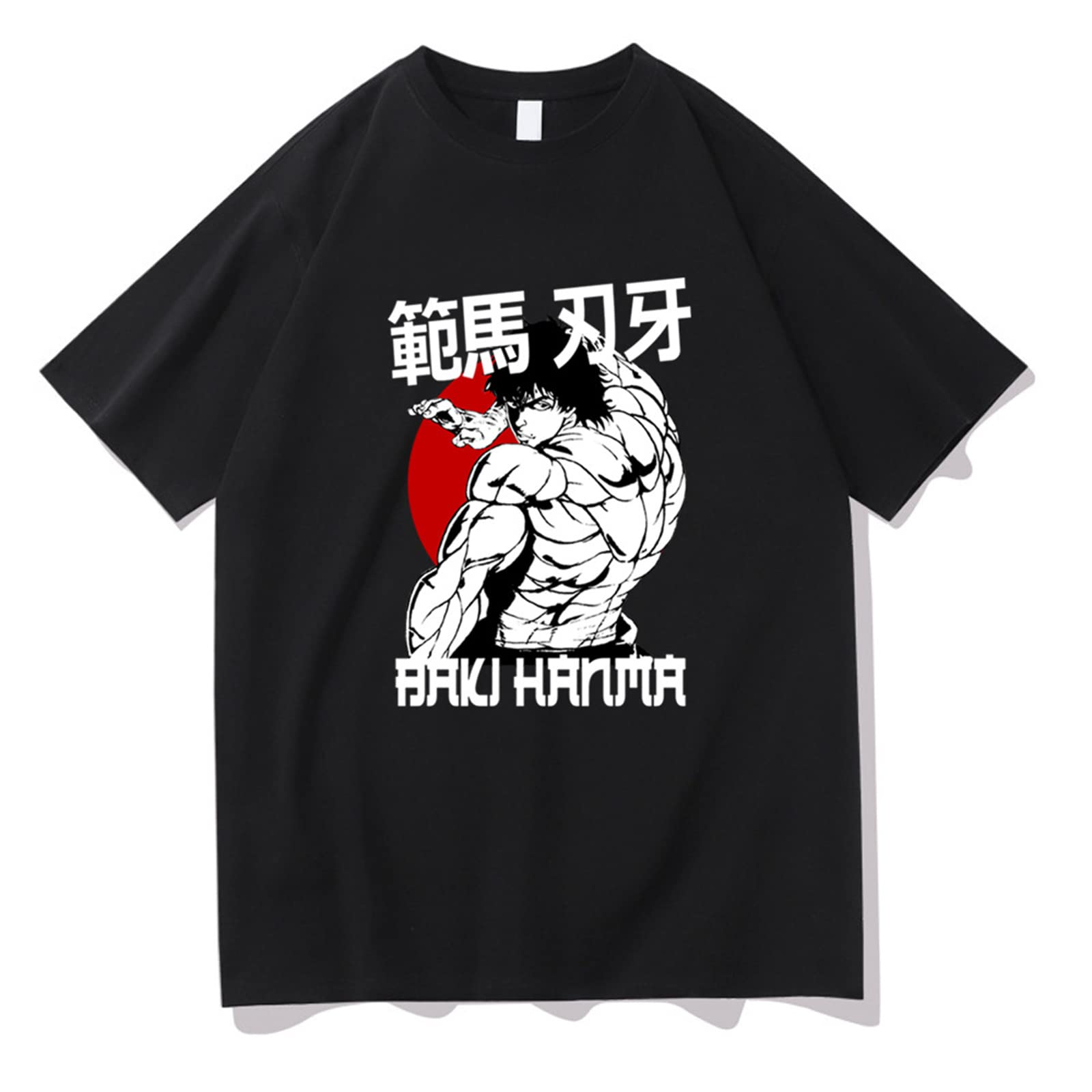 Baki The Grappler T-Shirt Anime Cosplay Costume Hanma Baki Son of Ogre Printed T Shirts Short Sleeve Crew Neck Casual Tee Shirts Tops for Unisex Black