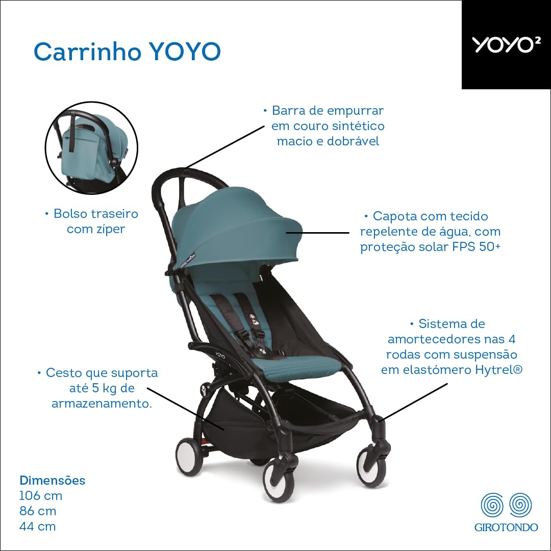 BABYZEN YOYO2 6+ アクア BABYZEN YOYO2 Carrinho de Bebê Yoyo2 Leve e Compacto Estrutura