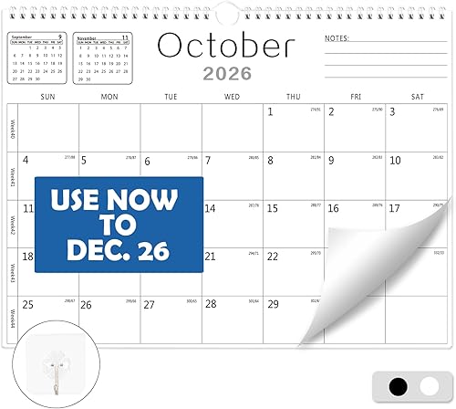 Miniatura 9 de Calendario de pared 2026, calendario mensual de julio de 2025 a diciembre de 2026, calendarios de pared de 18 meses para el hogar, oficina, escuela