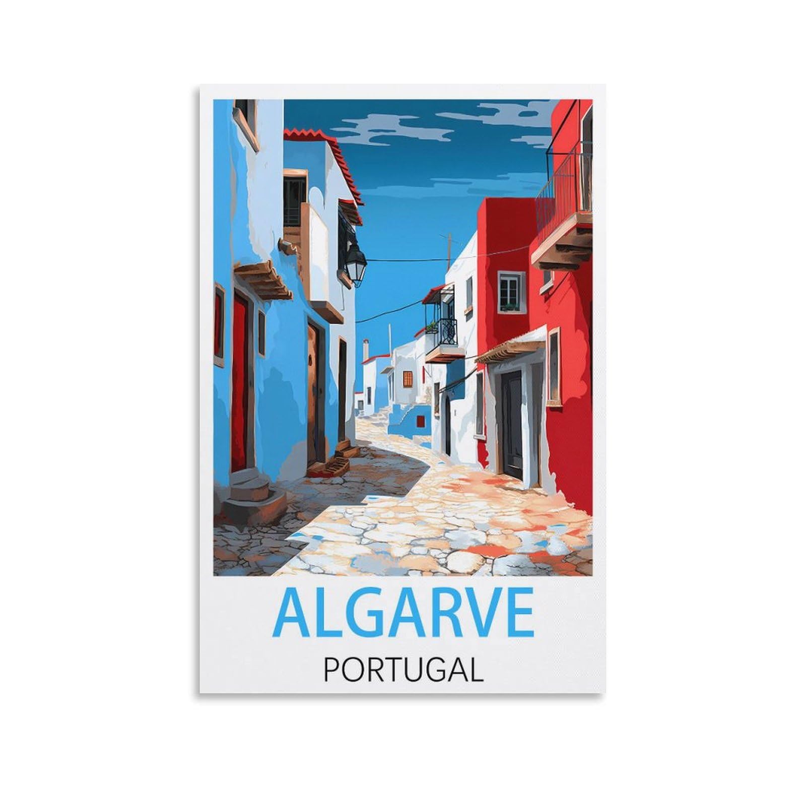 JavoN Algarve Portugal Vintage Travel Poster 08x12inch(20x30cm) Canvas Art Poster And Wall Art Picture Print Bedroom Decor