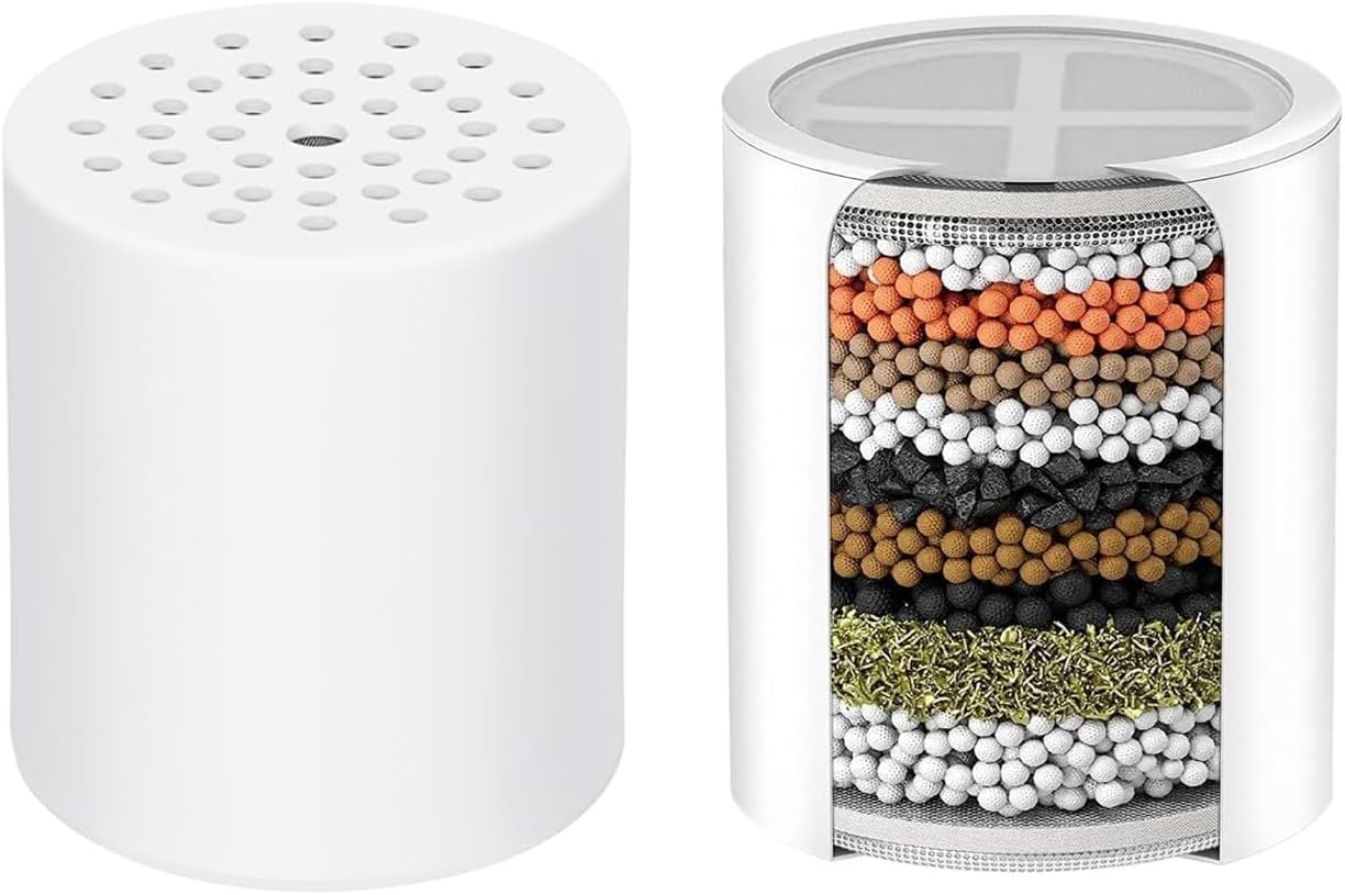 Replacement Filter for Showerhead Cartridge,Compatible with ‎Eskiin Showerhead,Multi Stage Shower Filtration Systems for Hard Water,Reduces Chlorine,Fluoride and Harmful Substance.(2Pack)