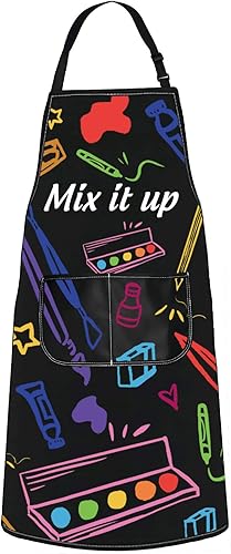G2TUP Delantal de profesor de arte, regalos para amantes del arte, delantal de artista con bolsillos, delantal de arte principal, delantal de