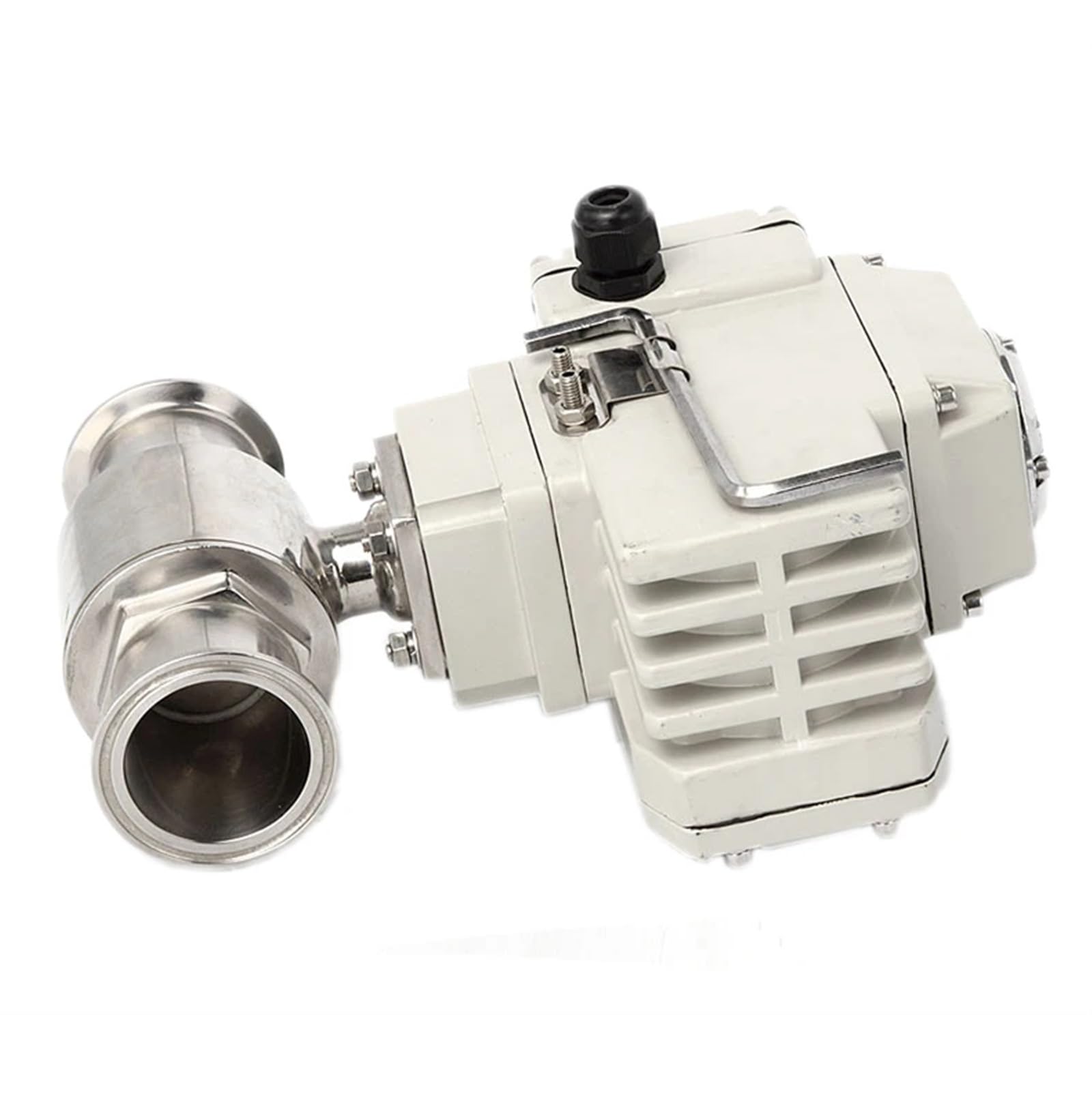 76mm 2 Way Platform Motorized Ball Valve Stainless Steel Q911F-16P Sanitary Tri Clamp Ferrule Type Electric(220VAC)