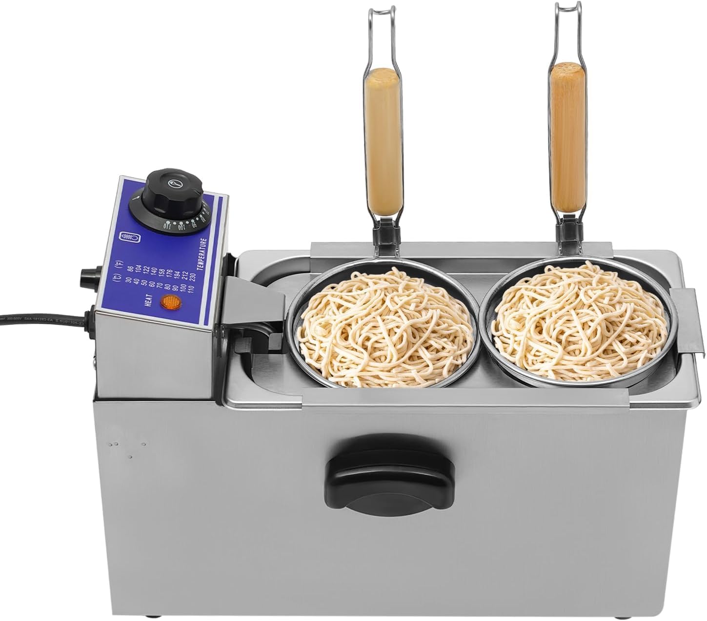 FBJAMZ Electric Stainless Steel Noodle Cooker - Compact Pasta Maker for Home & Restaurant Ideal for Delicious, Quick Noodles