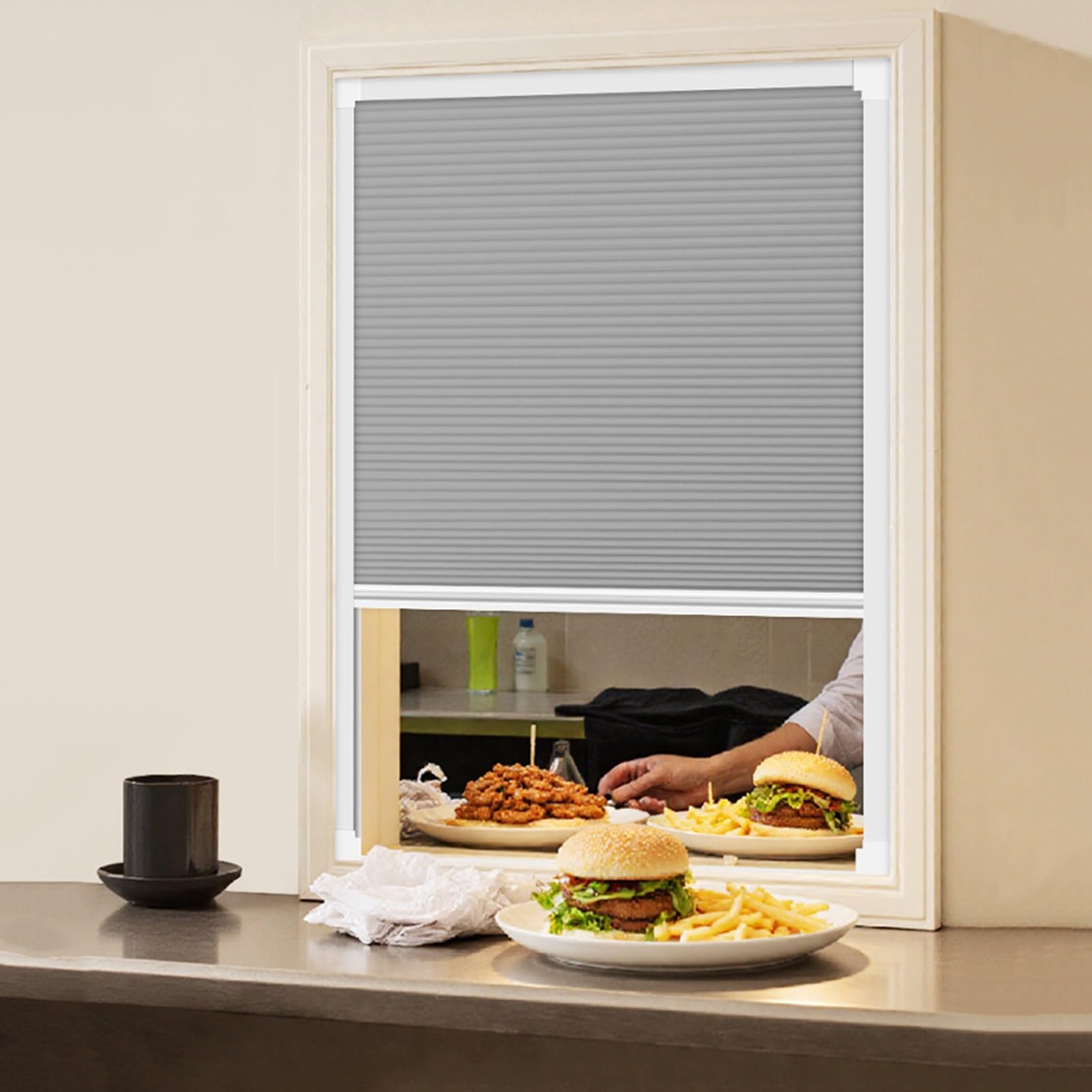 Porte Accordéon Interieur sans Perçage Trappe de Service Pliante avec Fenêtre Coulissante, Porte de Séparation Occultante Rétractable, Porte Accordéon Escamotable(70x145cm (27.6x57.1))
