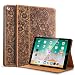 Gexmil iPad 9.7 Inch 2018/2017 Case, applies Cowhide Folio Cover for iPad 6th Gen / 5th Gen Genuine Leather case,Also applies to iPad Air 2 / iPad Air,Pattern-Brown