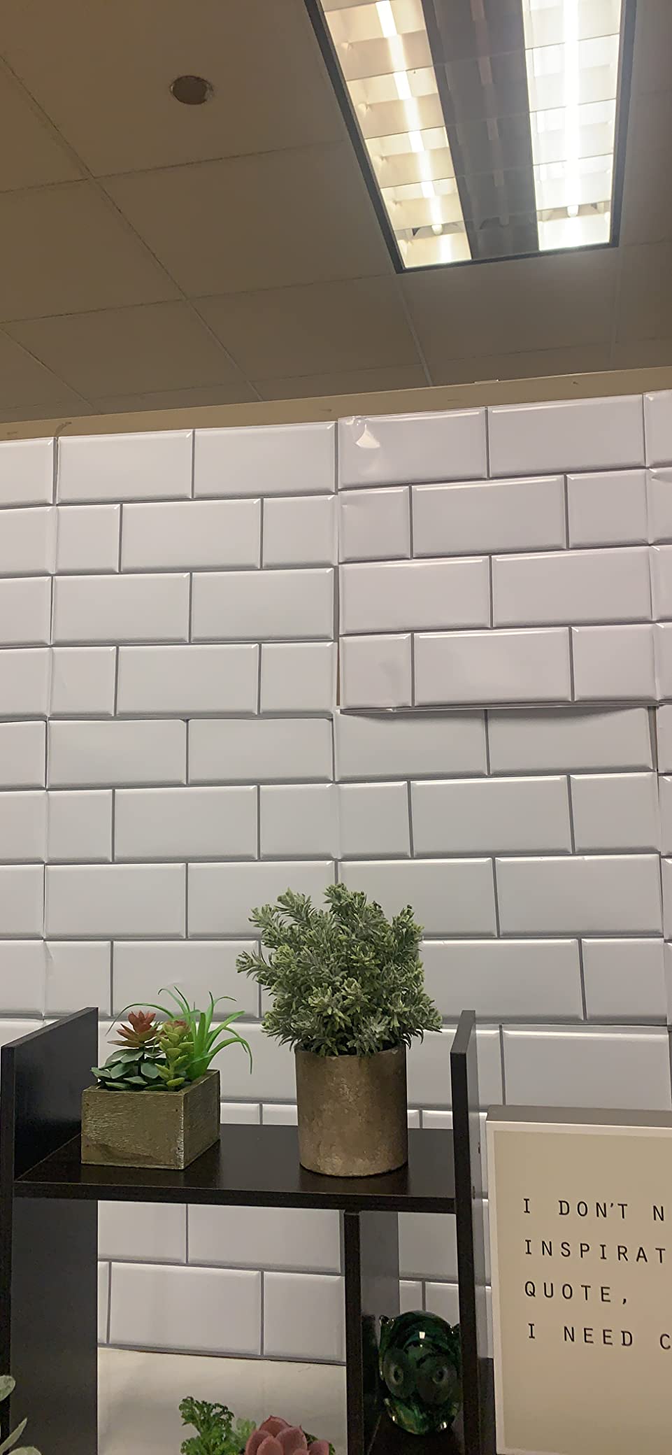 Tool Bench Hardware Self Adhesive White Wall Tile, 12x12 in. Faux ...