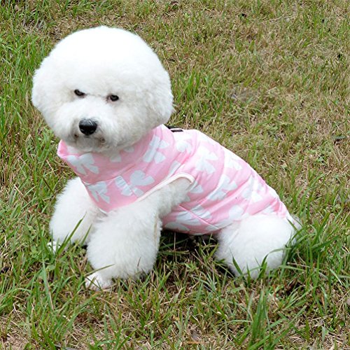 Image of SMALLLEE Lucky Store New Various Pet Cat Dog Soft Padded Vest Harness Small Dog Clothes Pink Bow, Model: BFL049-Pink-L, L(Chest 17.7 inch Back 15.0 inch)
