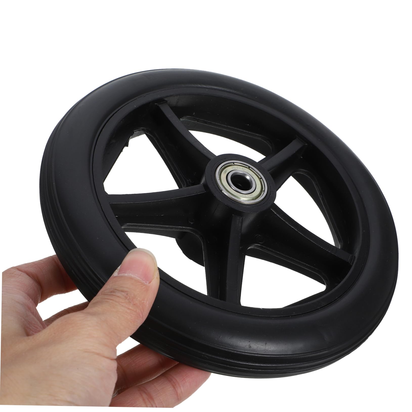 GOOHOCHY 1 Set Wheelchair Front Wheel Seat Wheelbarrow Wheel Replacement Parts Drive Wheelchair Wheels Walker Accessories Knobs Wheelchair Wheel Replacement Wheels for Cart Black Rubber