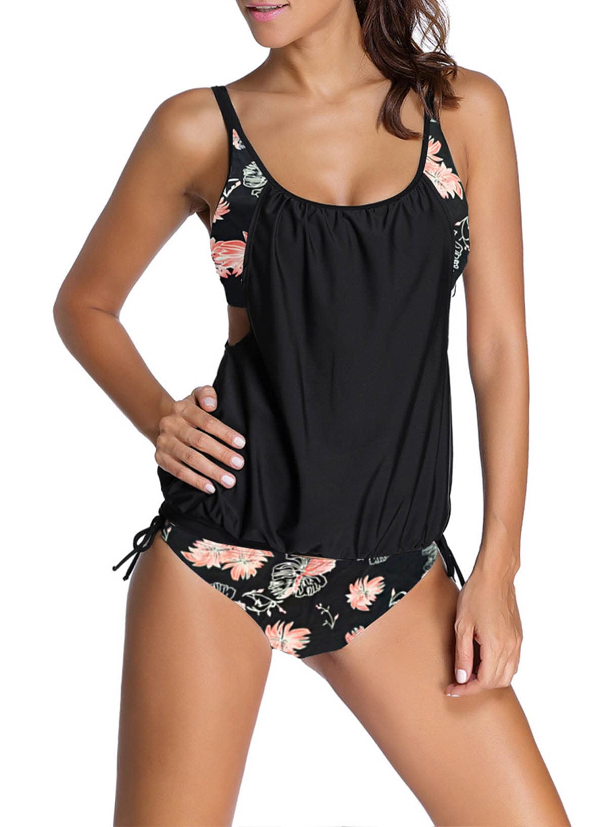 Aleumdr Women’s Tankini Set, Tummy Control Tankinis, Push-Up, Two-Piece Swimsuits, Swimwear Set, Sporty Tankini Top, Bikini Set