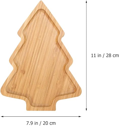 Miniatura 6 de ERINGOGO Bandeja de madera para servir - Platos de madera en forma de árbol de Navidad, bandejas decorativas para aperitivos de queso, bandejas para
