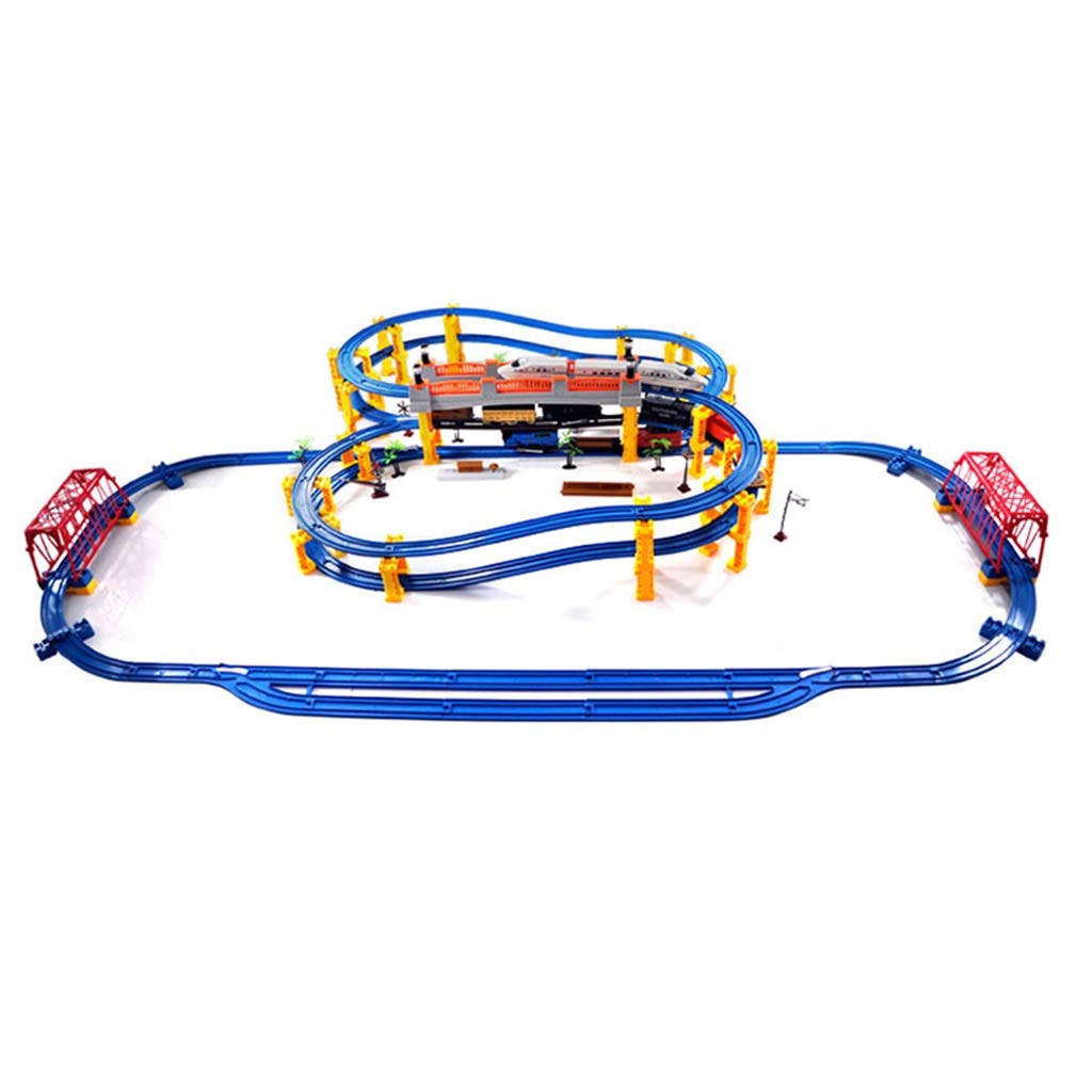 LINGLING-Track Slot Car Race Track Set Toy Vehicle Playsets Children's Rail Car Toy Small Train Set 