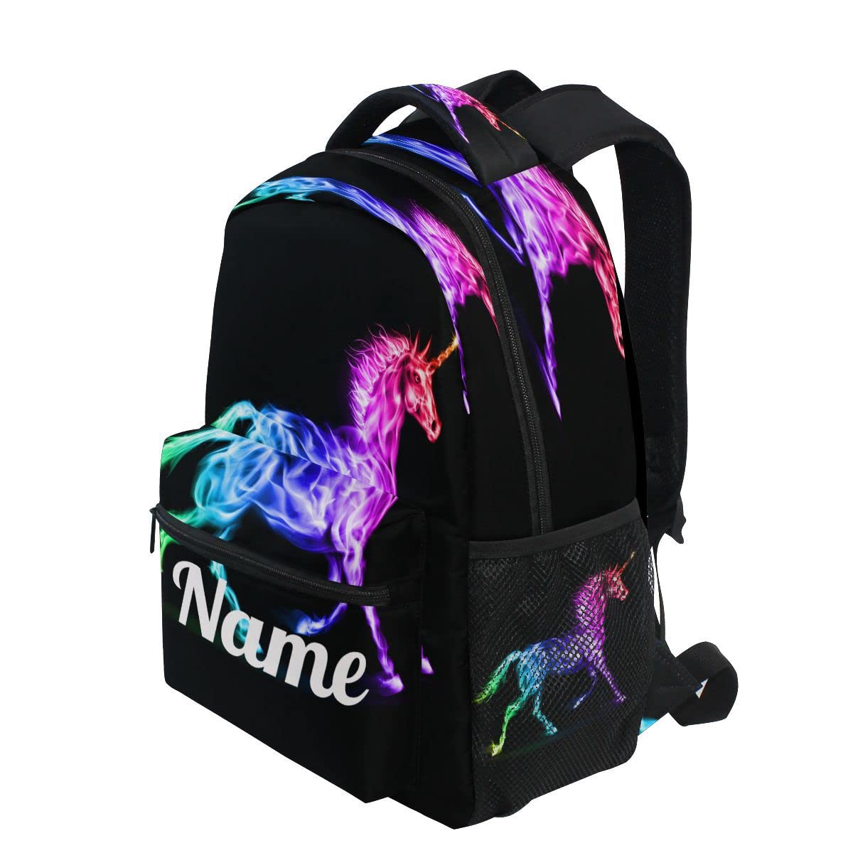 Custom1 - Mochila para niños con texto en inglés "Añade tu nombre", mochila para estudiantes primarias, bolsa para libros para niños y niñas, Personalizado7, talla única