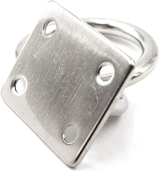 Square Ceiling Wall Mount Hook Heavy Duty Anchor 304 Stainless Steel, Great for Yoga Swings Hammocks, Boat Rigging, Marine Deck Hardware and Suspension Training Straps