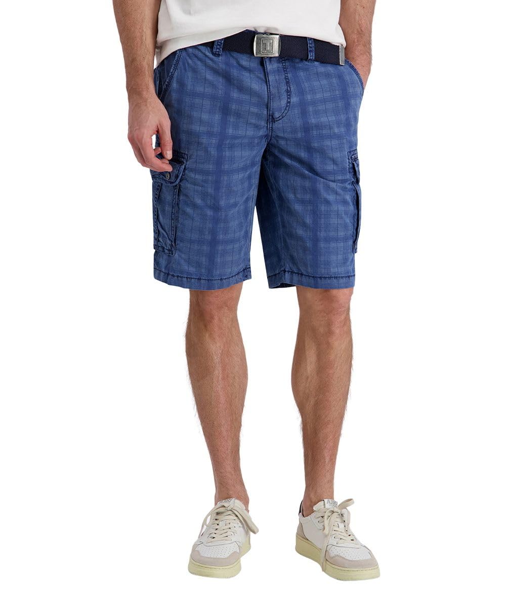 Timezone Herren Cargo Shorts Regular MAGUIRETZ Short Mid Waist Regular Fit | Baumwolle | Modernes Muster für einen ansprechenden Look | Praktische Reißverschlusstaschen für sicheren Stauraum | Kariert